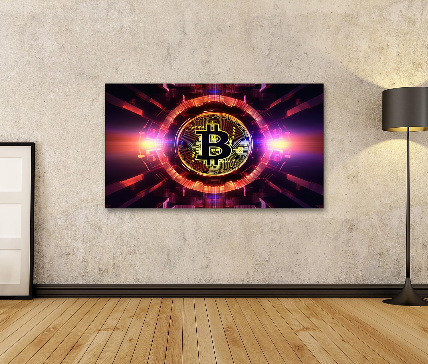 islandburner Tableau sur toile Bitcoin Abstrait Logo Crypto-monnaie Crypto  Images murales Poster : Amazon.fr: Mode