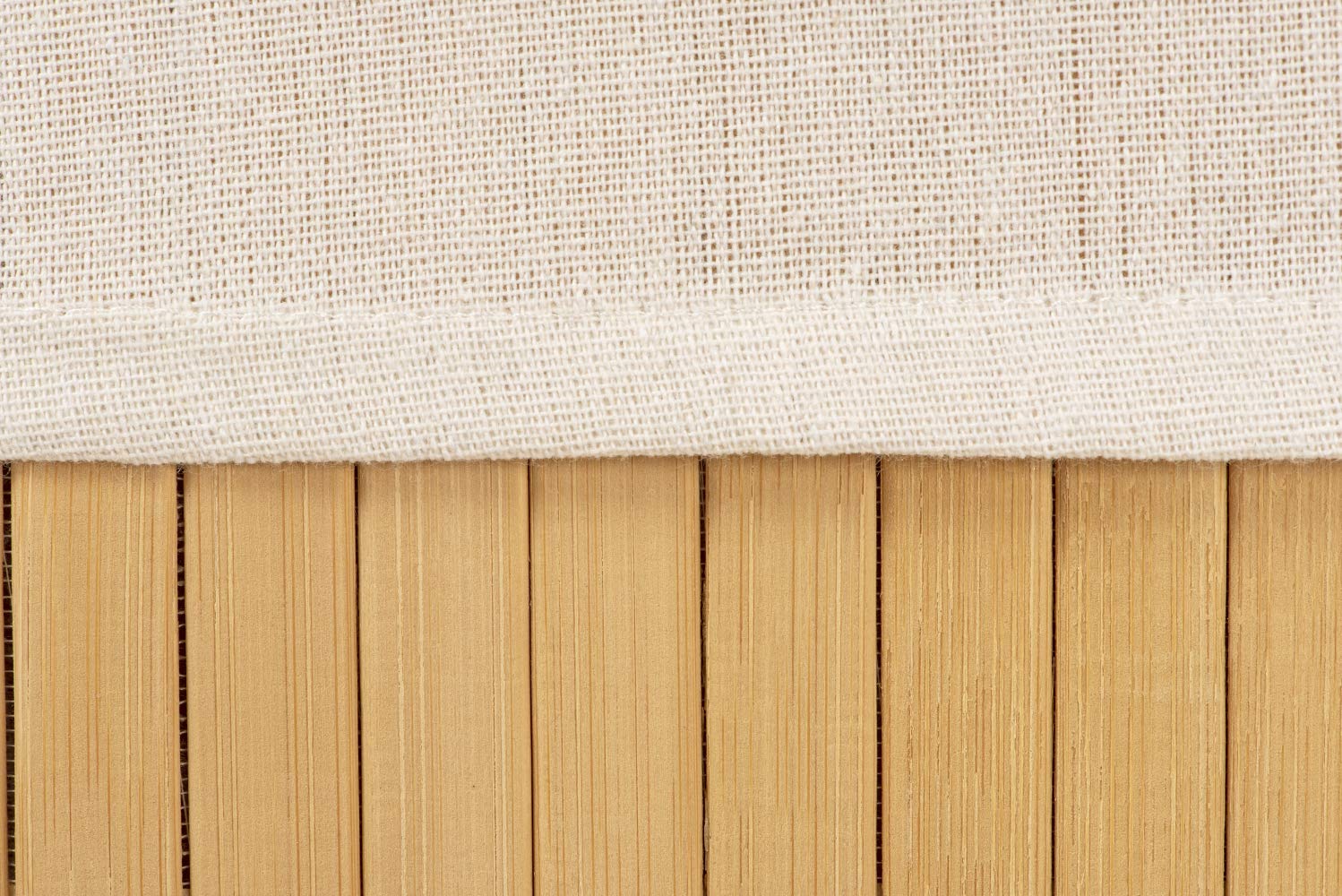 Cesto per il bucato con coperchio e 2 scomparti - robusto contenitore per il bucato in bambù - cesto per il bucato naturale con sacchetto per il bucato, lavabile - 100% bambù - 150 litri | Sacco portabiancheria rimovibile, 2 manici