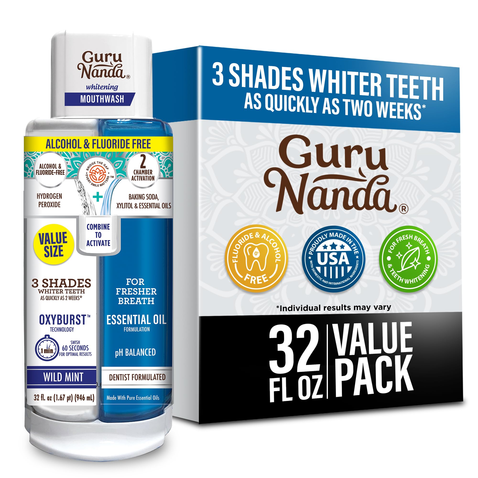Teeth Whitening Dual Barrel Oxyburst Mouthwash
