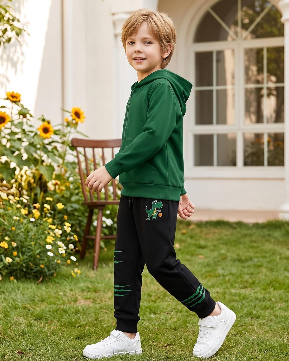 Toddler Boys Half Zip Hoodie and Sweatpants Set Fall Winter 2-7 Years