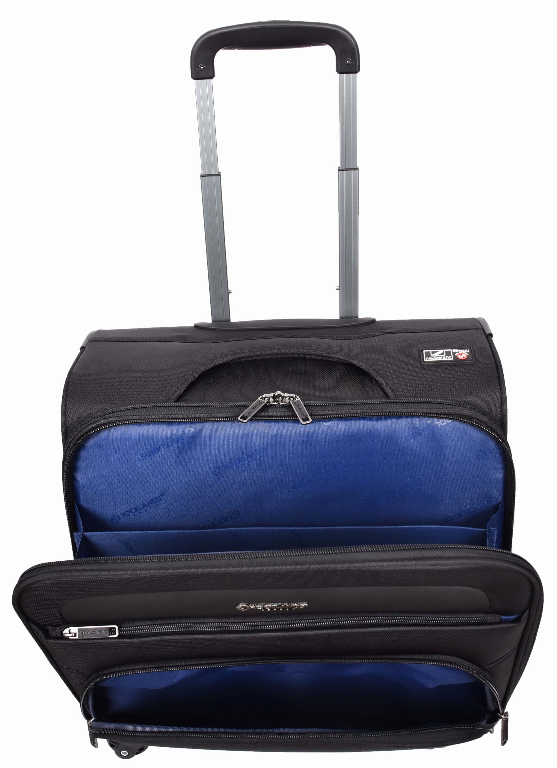 A1 FASHION GOODS Valise à roulettes 4 roulettes pour ordinateur portable, documents, vêtements, sac de voyage d'affaires, navette, Noir, Carry-on 18"