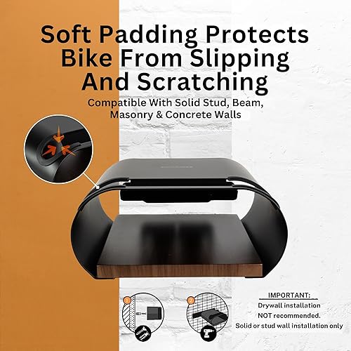 Miniatura 3 de Soporte de pared para bicicleta - Soporte de bicicleta para interiores - Soporte de pared para bicicleta para el hogar o apartamento - Estante de