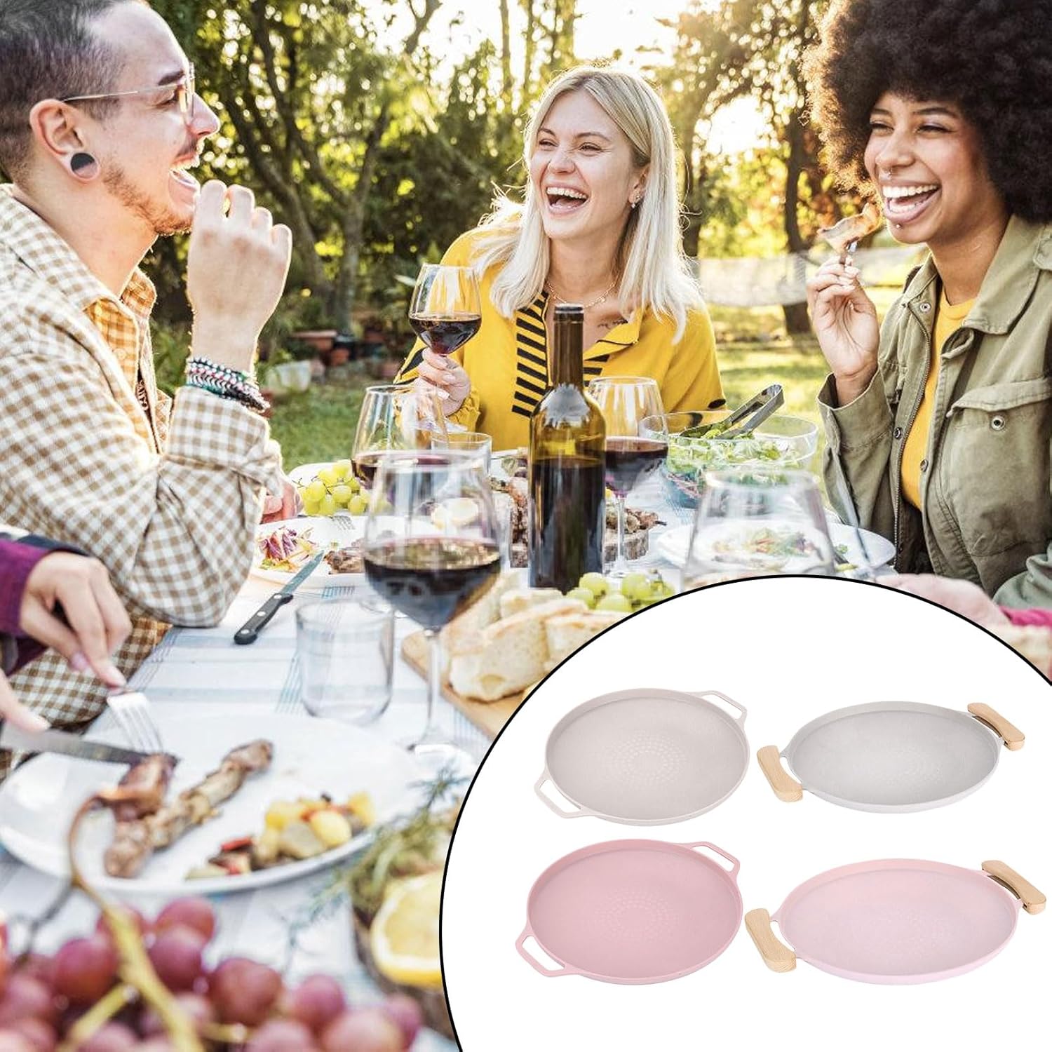 Cookware Set Grilling Plate Camping Equipment Outdoor BBQ Pans Grilling Tray Grilling Pans for Kitchen Outdoor Grilling