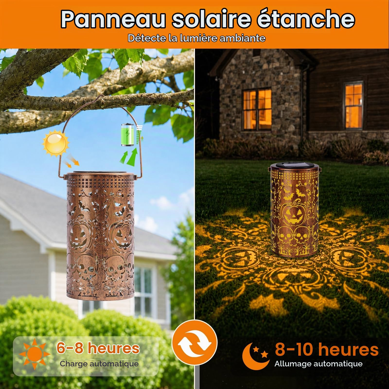 Lanterne solaire citrouille
