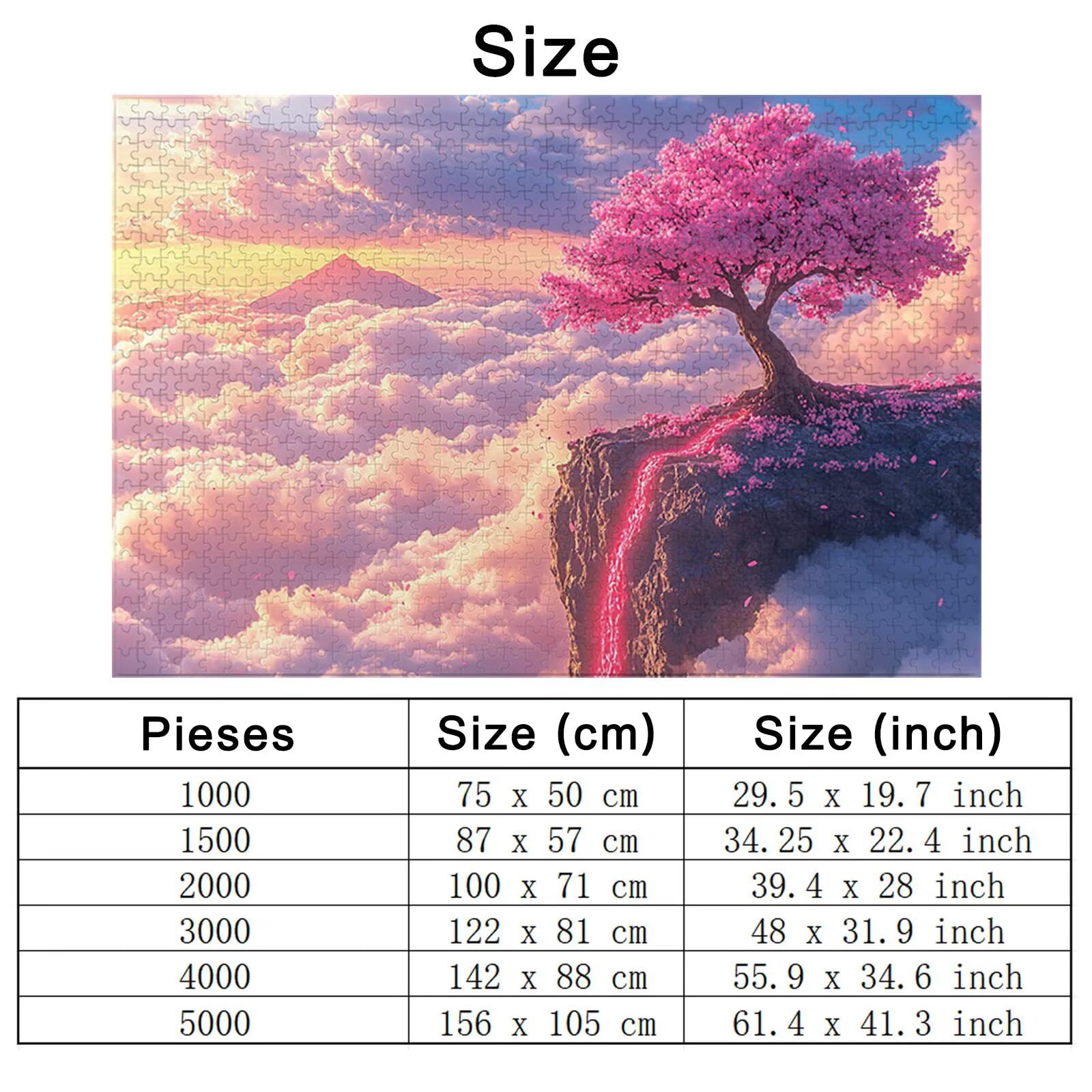 Puzzle Krajobraz, Puzzle 1500 sztuk Wymagające drewniane drzewo dla dorosłych, rozmiar: 87 x 57 cm, gra edukacyjna DIY z pudełkiem na prezent dla dorosłych, łamigłówka do dekoracji domu, prezent dla