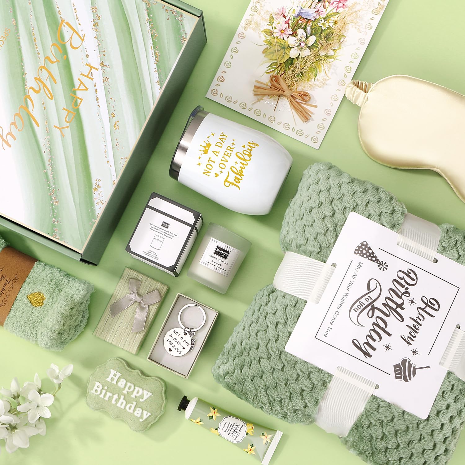 Birthday Gifts for Women, Happy Birthday Gifts for Mom Sister Her Best Friend Girlfriend Wife Bday Gift Ideas, Unique Relaxing Spa Birthday Gift Baskets for Women Care Package w/Blanket - Image 2