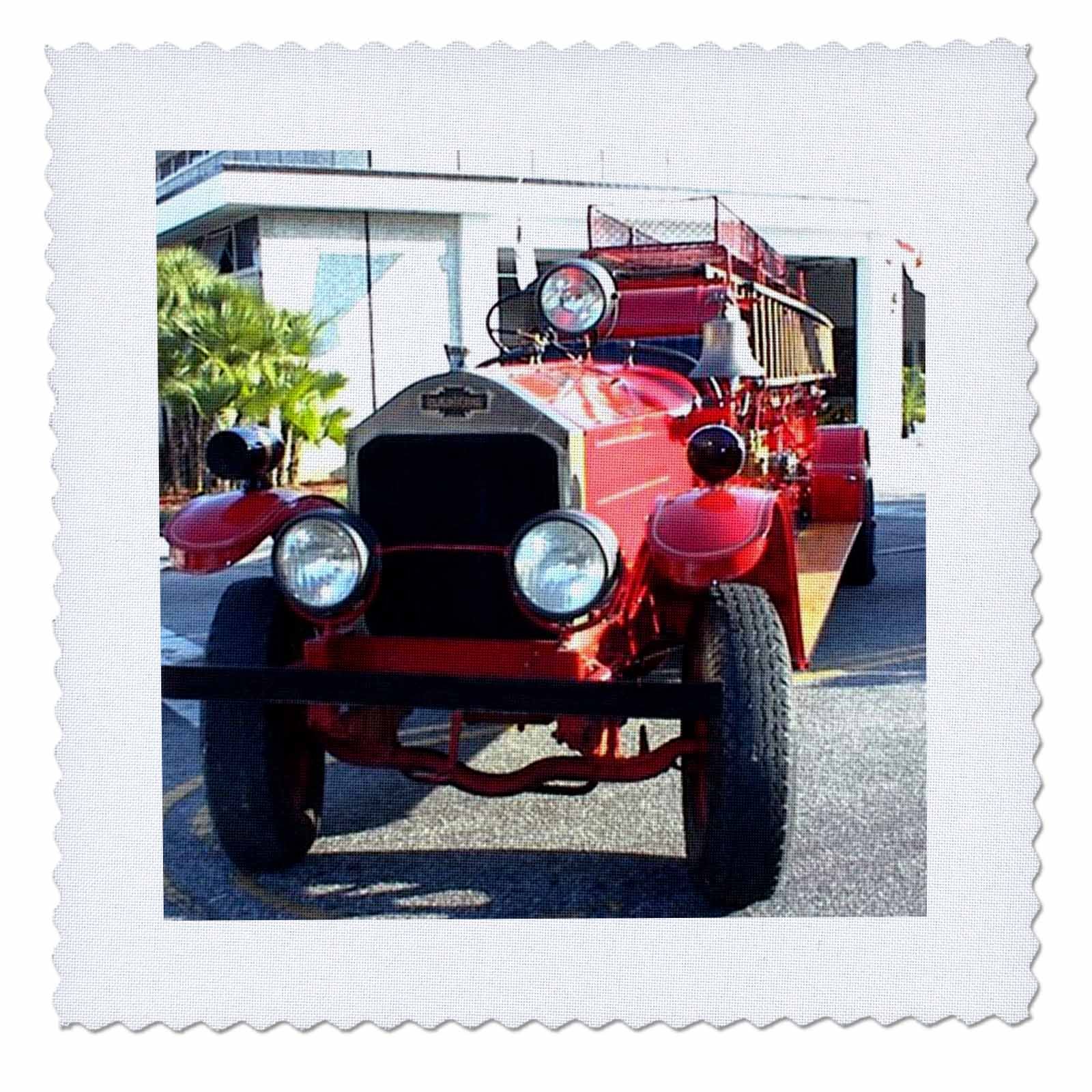10x10 inch Quilt Square - Old Fire Truck Trucks