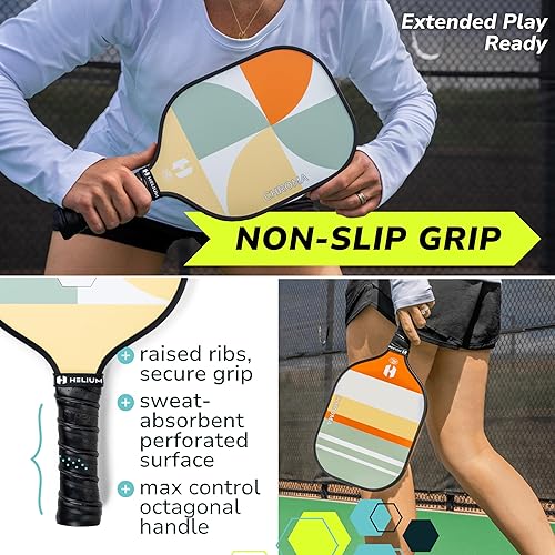 Miniatura 5 de Helium Pickleball Paddles Set of 4 - USAPA Certified - Graphite Fiberglass Surface, Lightweight Honeycomb Core