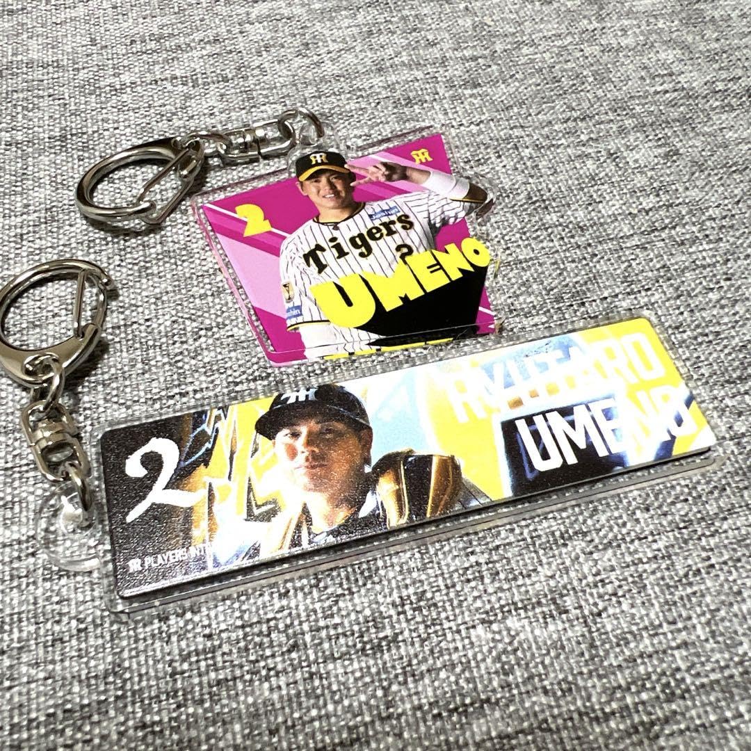 阪神 扇子型アクリルキーホルダー　梅野、大山、近本、坂本、才木、中野 阪神 扇子型アクリルキーホルダー 梅野、大山、近本、坂本、才木