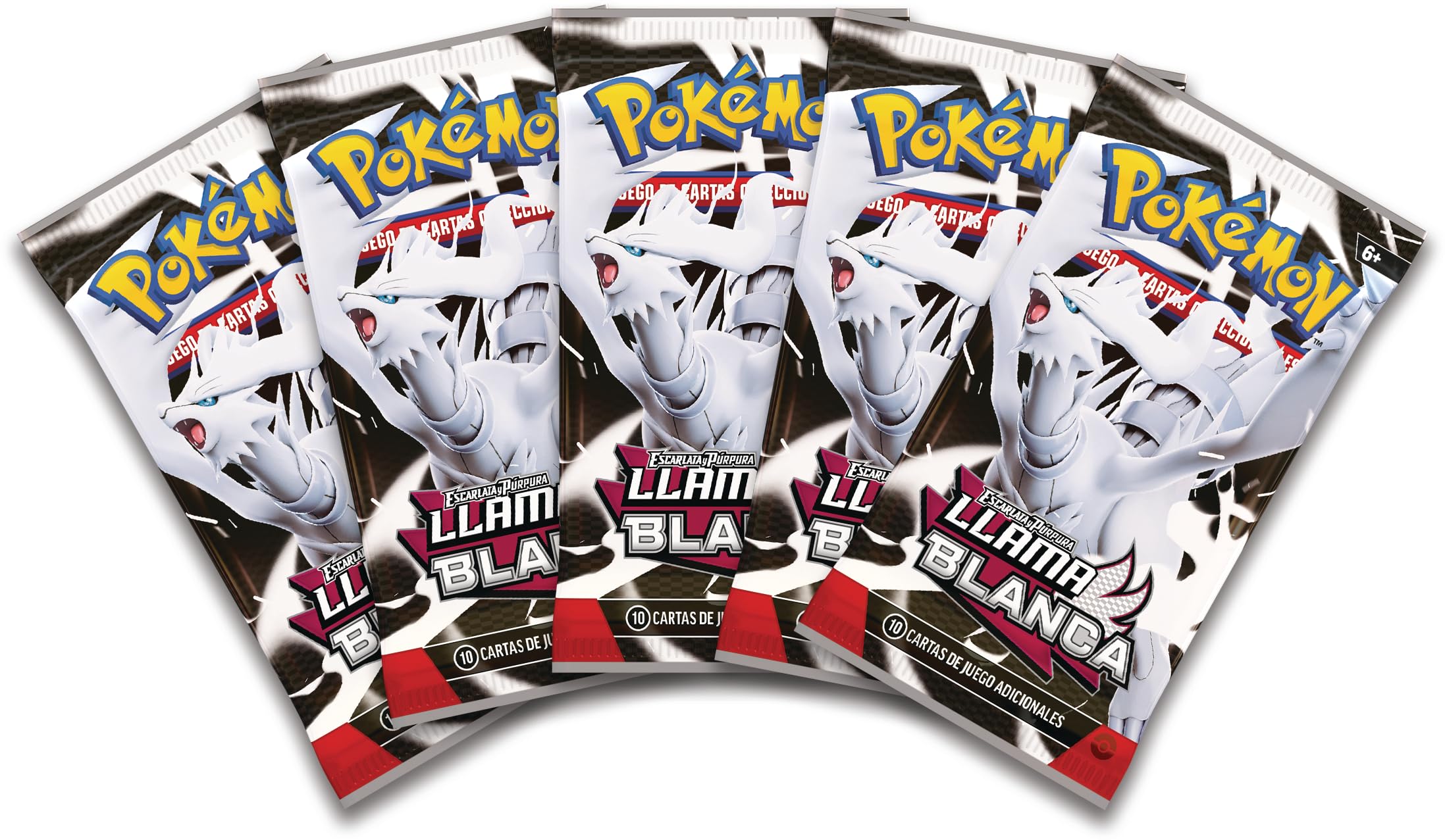 Pokémon: Album kolekcjonerski szkarłatny i fioletowy - biały płomień JCC Pokémon (Album Reshiram i 5 kopert ulepszeń)