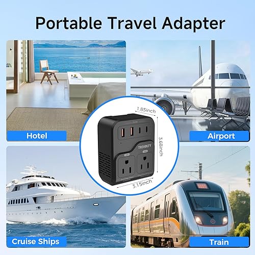 Miniatura 8 de Convertidor de voltaje de 2000 W de EE. UU. a Europa, convertidor de 220 V a 110 V para secador de pelo, adaptador de enchufe de viaje europeo 7 en