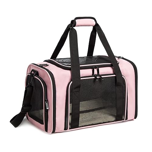 HAOMAIBD - Transportador de gatos y mascotas para gatos medianos y pequeños, perros y cachorros de hasta 15 libras, aprobado por la aerolínea TSA,