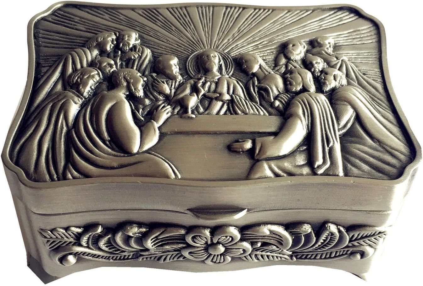 elegantmedical handmade Ladder to Heaven pearl & Enamel Beads Catholic Rosary crucifix Necklace box GOLD - Image 6