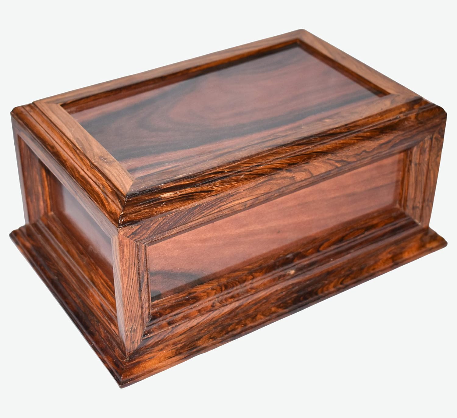 Handmade & Crafted Rosewood Borders Engraving Wooden Cremation Box/Urns for Human Ashes Adult - Funeral Urn Large (X-tra Large : 11" x 7.25" x 4.5" - 260lbs or 118kg, Natural 2)