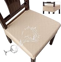 Vista 1 de Genina Waterproof Seat Covers for Chairs Seat Covers for Dining Room Chair Slipcovers Kitchen Chair Covers Dining Chair Covers