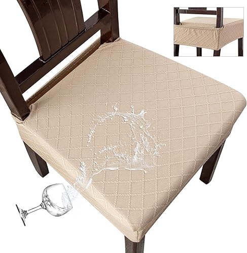 Genina Fundas de asiento impermeables para sillas, fundas de asiento para sillas de comedor, fundas para sillas de cocina, fundas para sillas de