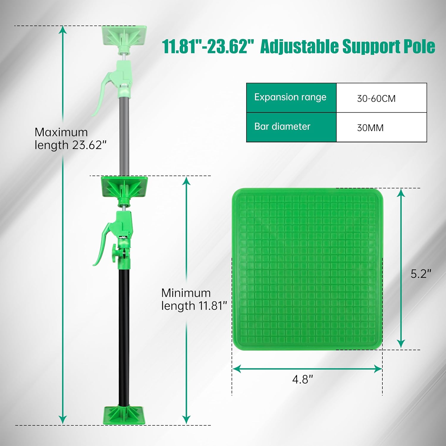 Adjustable Support Pole,Heavy Duty Third Hand Tools,Steel Telescopic Adjustable 3rd Hand Support System,Support Rod for Cabinet Jacks Cargo Bars Drywalls,2PCS,Supports up to 176.4 lbs