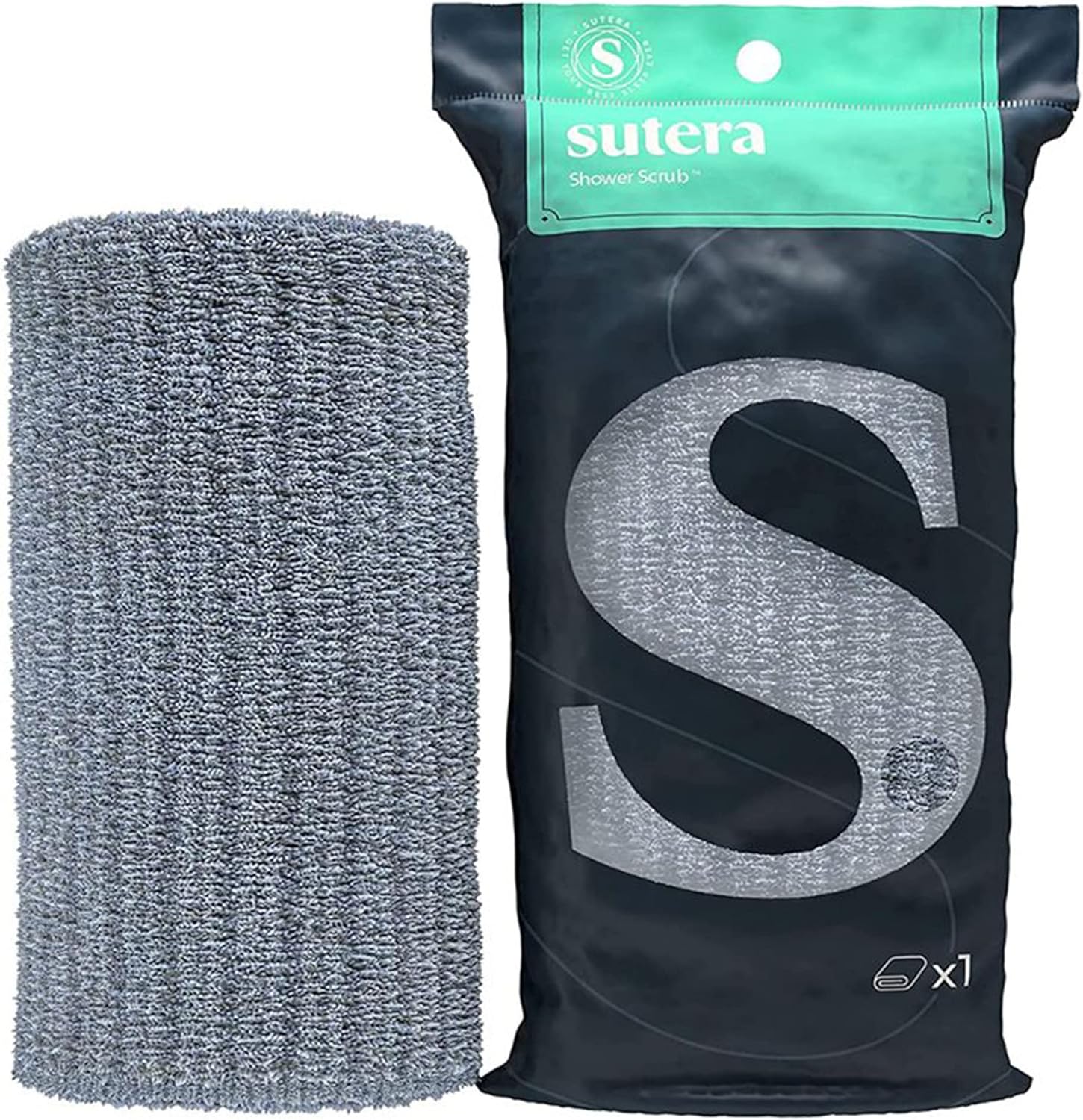 SUTERA - Exfoliating Shower Towel, Premium Japanese Scrub Wash Cloth, Deep Cleanse for Body Face, Microabrasion Duo Fibers Durable Quick Drying, Asian Spa Skin Care Bath Washclose, Extra Long Design