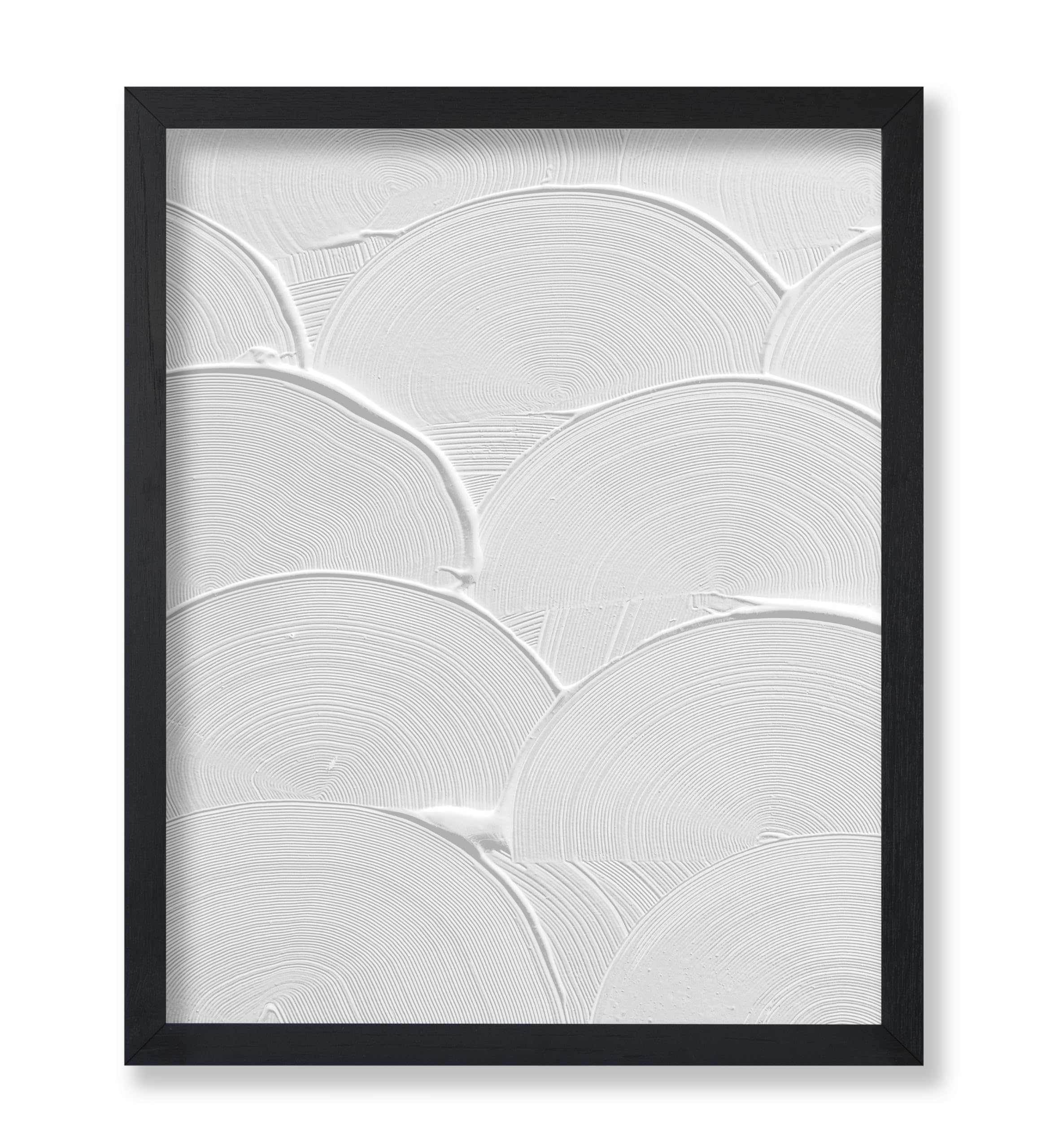 Poster Master White Curve Brush Stroke Poster - Textured Line Print - Abstract & Mid Century Modern Art - Minimal & Chic Boho Art - Living Room or
