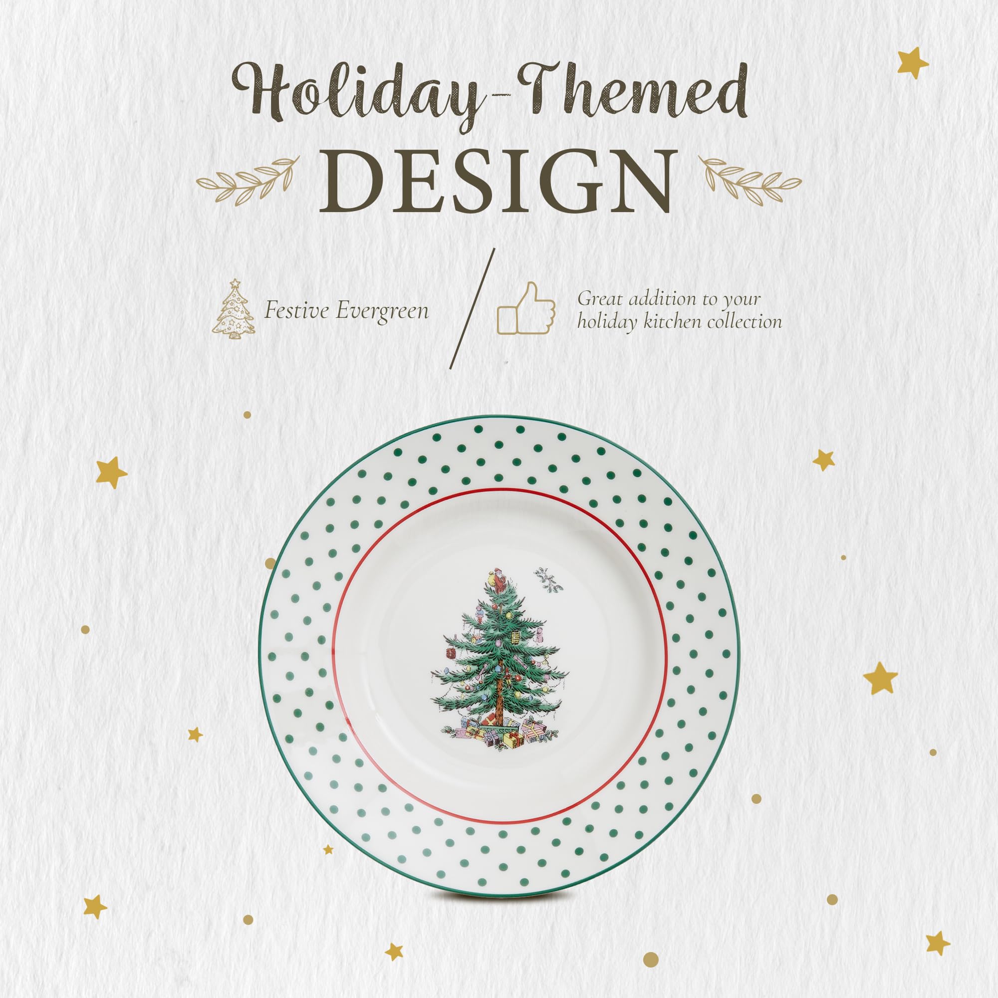 Spode クリスマスツリープレート大　4枚セット 追加出品！ Amazon.co.jp: Spode クリスマスツリー 6インチ 水玉 ティドビット