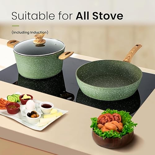 Miniatura 3 de Kitchen Academy Juego de ollas y sartenes antiadherentes, 30 piezas de utensilios de cocina de inducción y utensilios para hornear, juego de