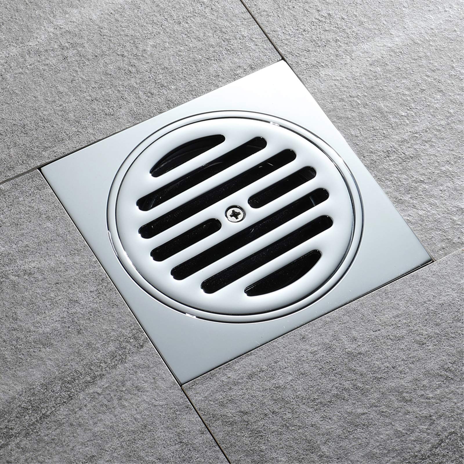 Tapas de Drenaje de Piso, Filtro de Drenaje de Piso, Drenaje de Piso de latón Cuadrado, Drenaje de Piso de Ducha Cromado, Drenaje de Ducha de baño de Gran Flujo con Cubierta extraí