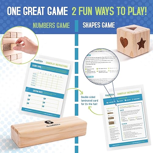 Miniatura 5 de Giantville Juguete gigante de madera de pino  Torre de bloques de madera de pino de tamaño real  Piso grandetablero juego de patio para interiores y