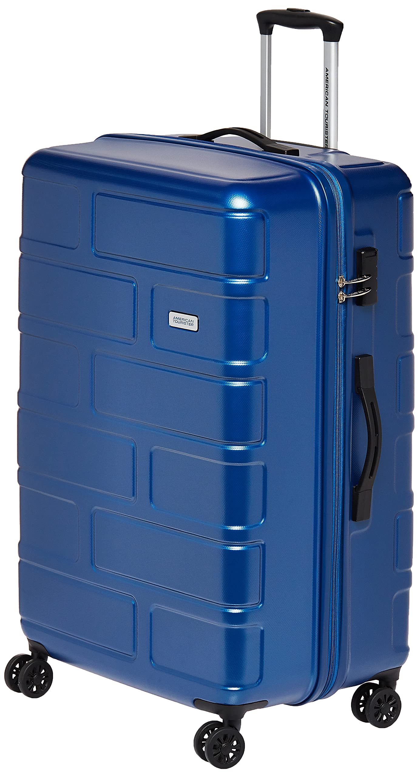 American Tourister Bricklane Suitcase, 4 Spinner Wheels, Hard Top, Polycarbonate, Oxford Blue|Scratch and Impact Resistant Material|Multi Pocket Divider - 3 Years Global Warranty