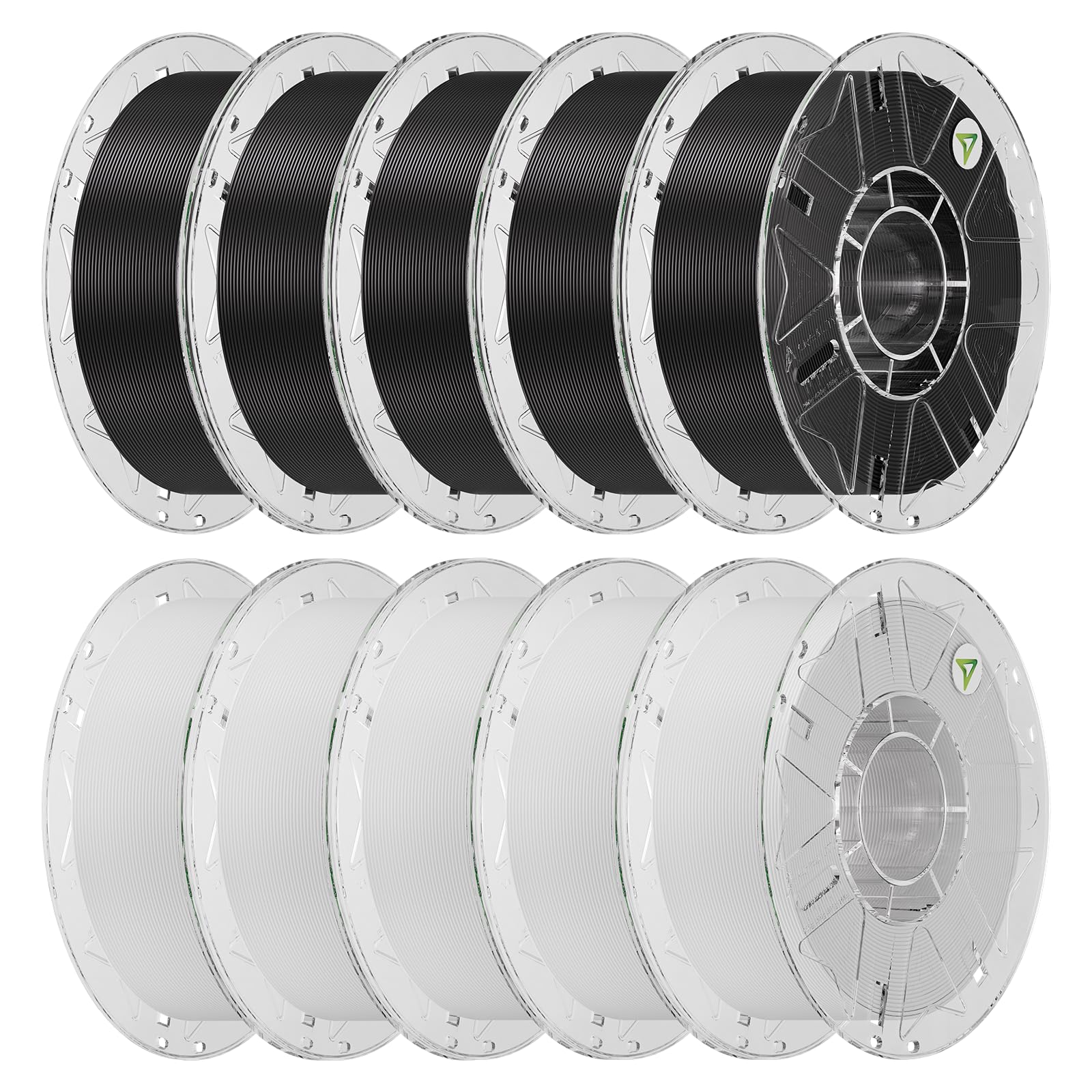 Creality PLA Filament 10KG, Black*5+White*5, 10-Pack