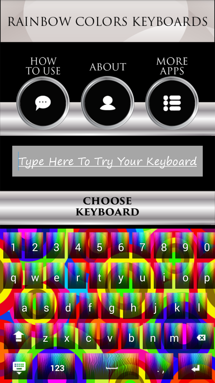 Rainbow Colors Keyboards App on the Amazon Appstore