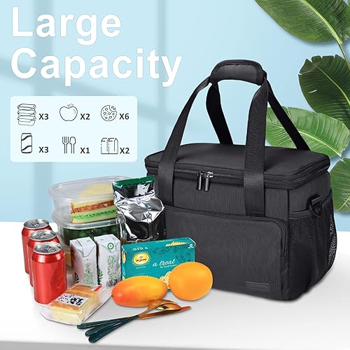 Miniatura 2 de Gloppie Bolsas de almuerzo para adultos, bolsa de almuerzo para hombres, lonchera para mujeres, lonchera para el trabajo, almuerzo, bolsa