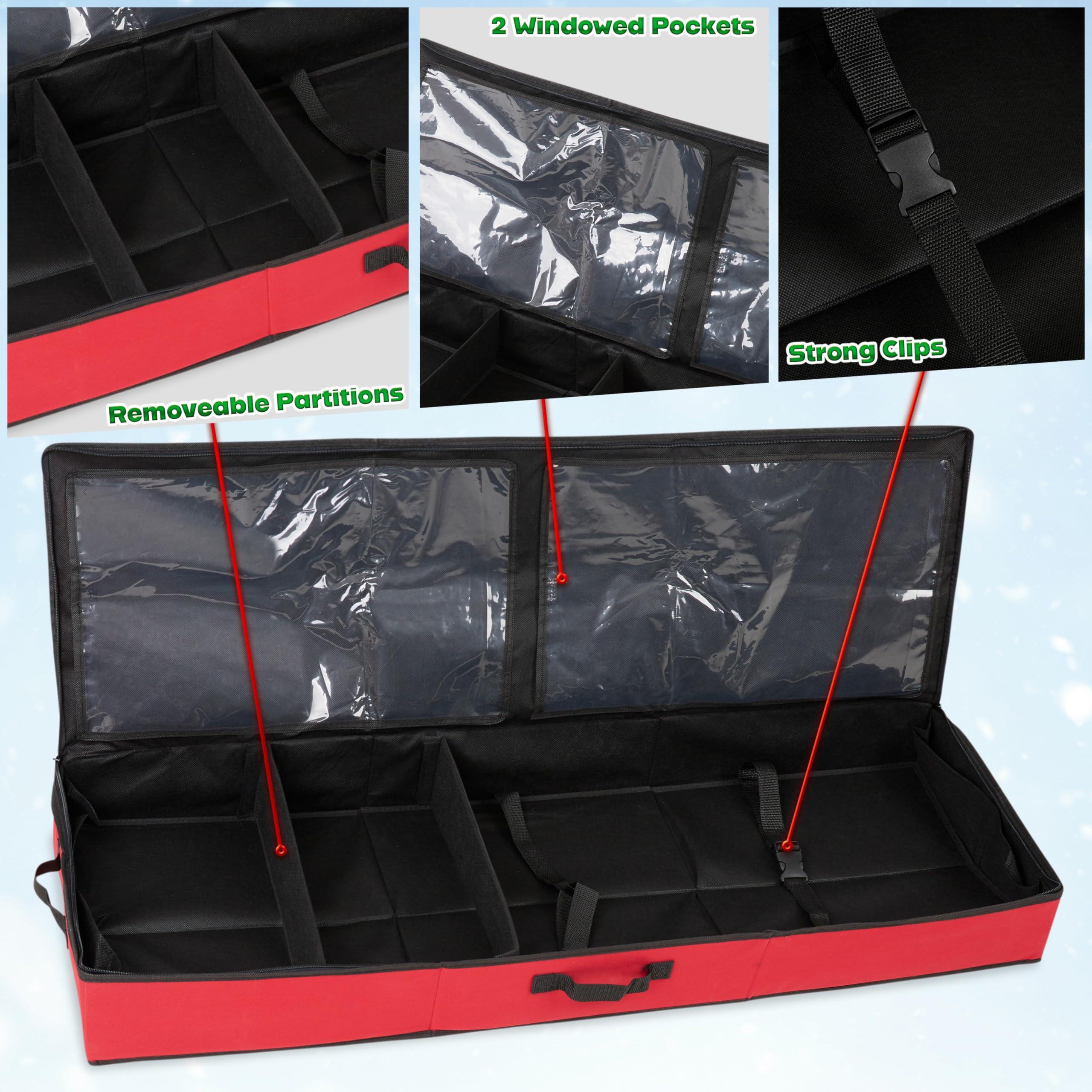 Kerstboomtas | Kerst Opbergcontainers | Brede Opening Holiday Store Organizer voor Appartement Zolder Boerderij Woonkamer Garage Kelder