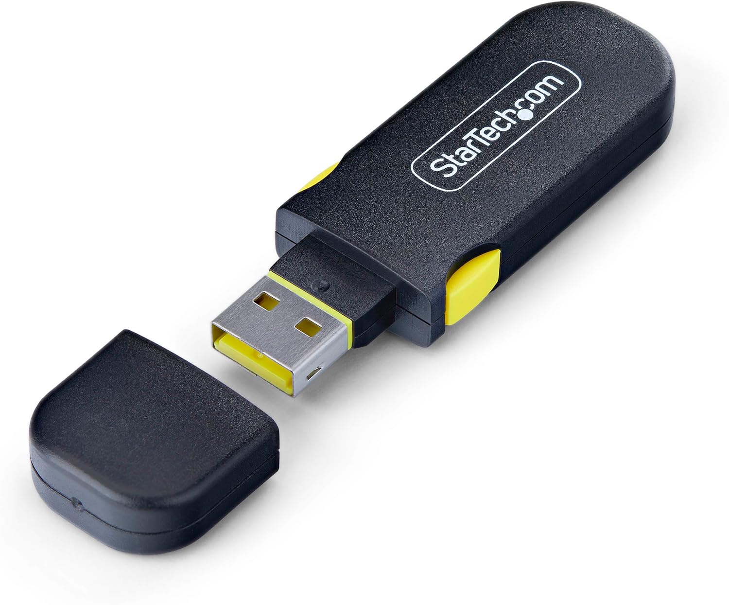 StarTech USB-A Port Blocker Key with 4X Latching USB-A Dust Cover Plugs, Snap-in Port Protectors for Laptops and Computers
