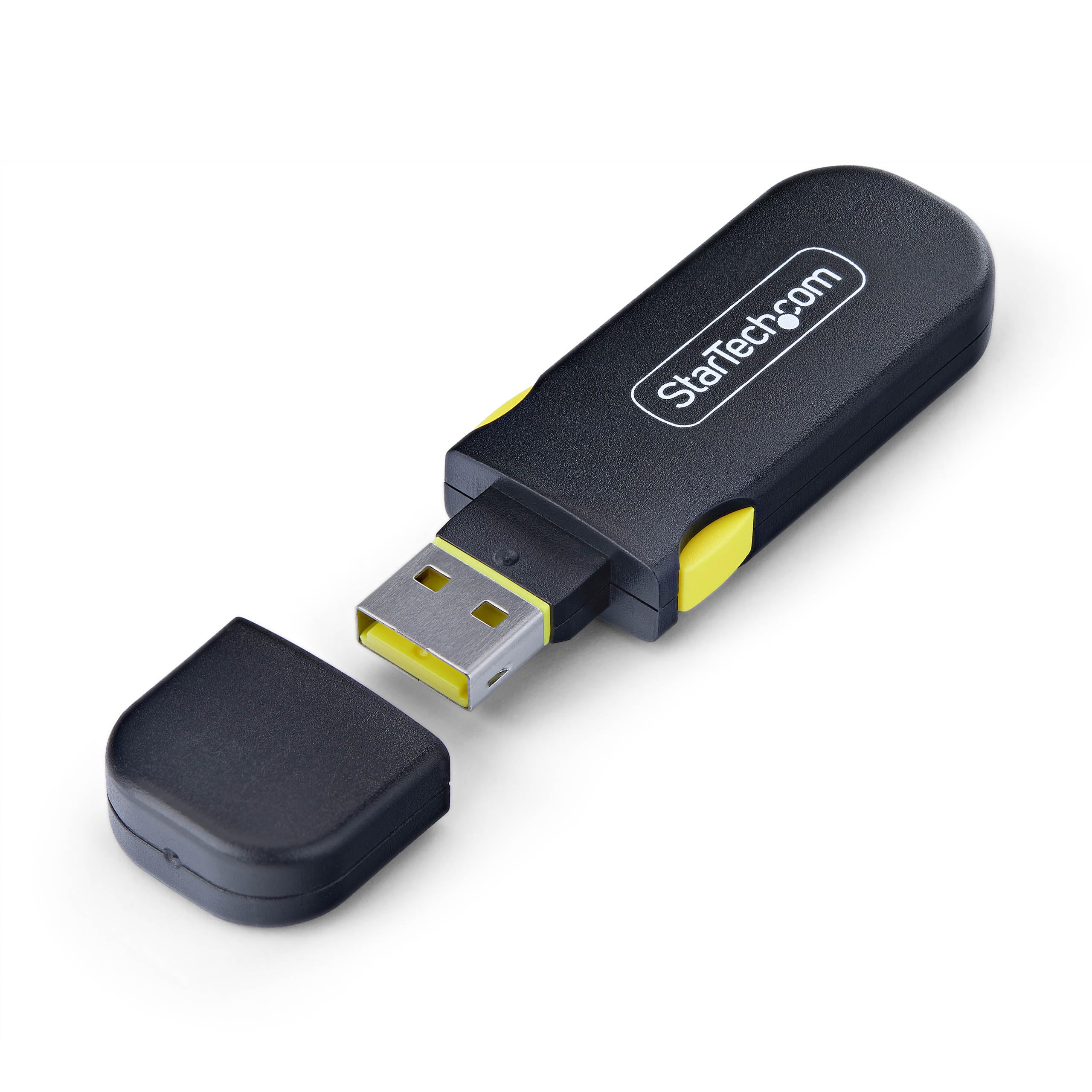 StarTech USB-A Port Blocker Key with 4X Latching USB-A Dust Cover Plugs, Snap-in Port Protectors for Laptops and Computers