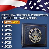Vista 3 de Portacertificados de Ciudadanía de EE. UU. Regalos de Ciudadanía de EE. UU. Funda acolchada para certificado de naturalización con cubierta.