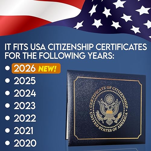 Miniatura 3 de Portacertificados de Ciudadanía de EE. UU. | Regalos de Ciudadanía de EE. UU. | Funda acolchada para certificado de naturalización con cubierta.
