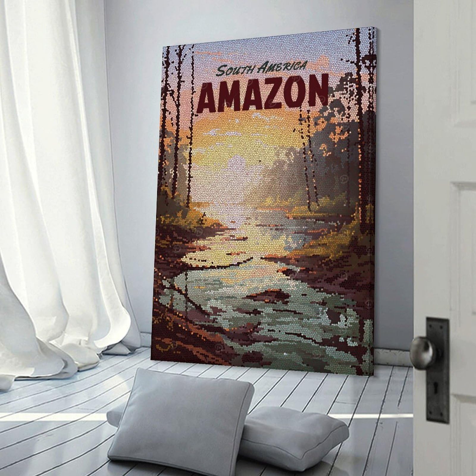 Amazon River Mosaic Home Decor Wall Art, 24x36inch(60x90cm), for Apartment Walls, Studios Or Work Areas, Wall Decor with Flexible Room Appeal