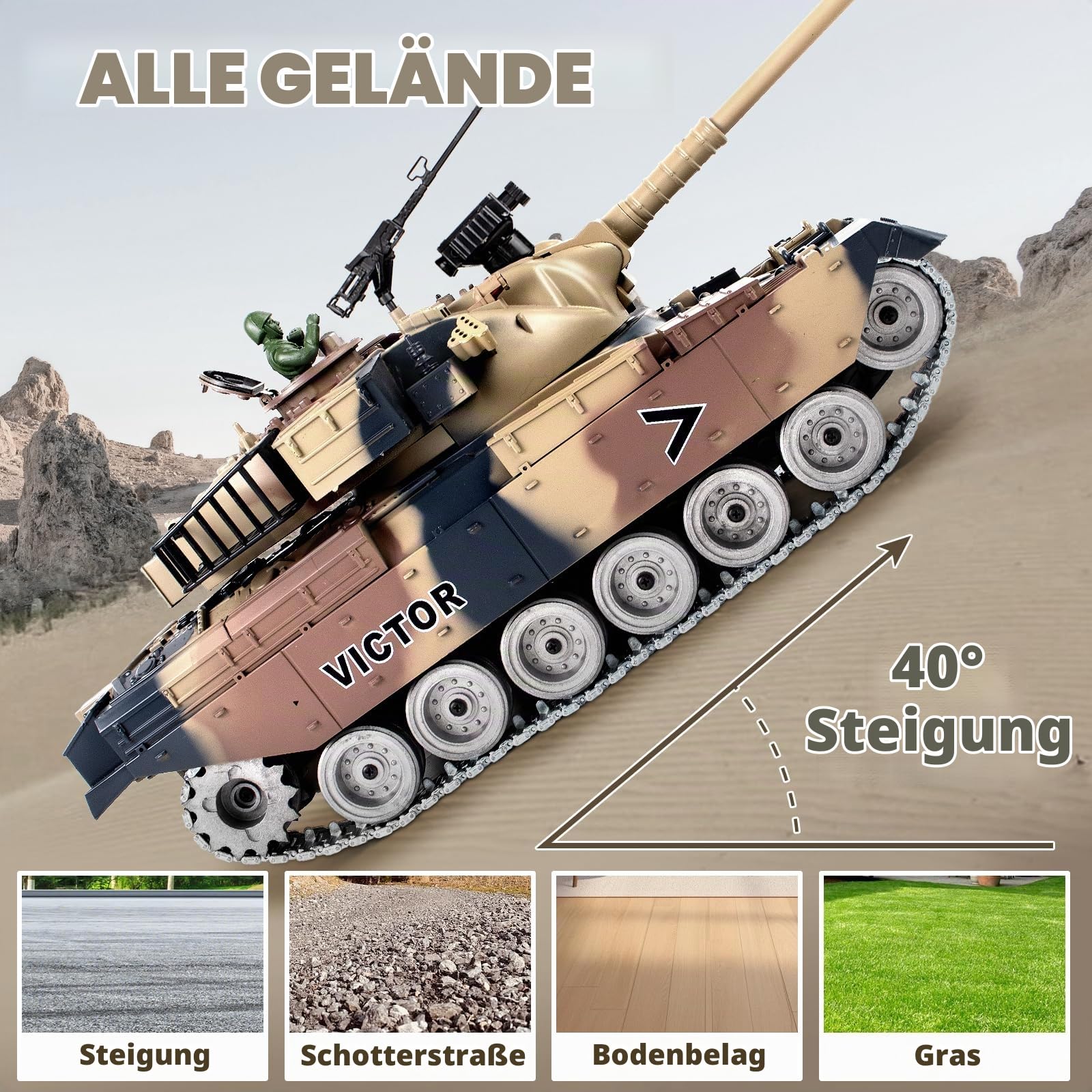 Supdex 1:18 RC Panzer US M60, Ferngesteuert Panzer mit BB Schussfunktion