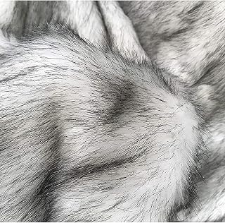 ININOSNP Tela de Piel Artificial de 170x50cm, Tela Gris, Negra y marrón Suave for decoración de Disfraces DIY, Manta Peluda, Disfraz de Cosplay