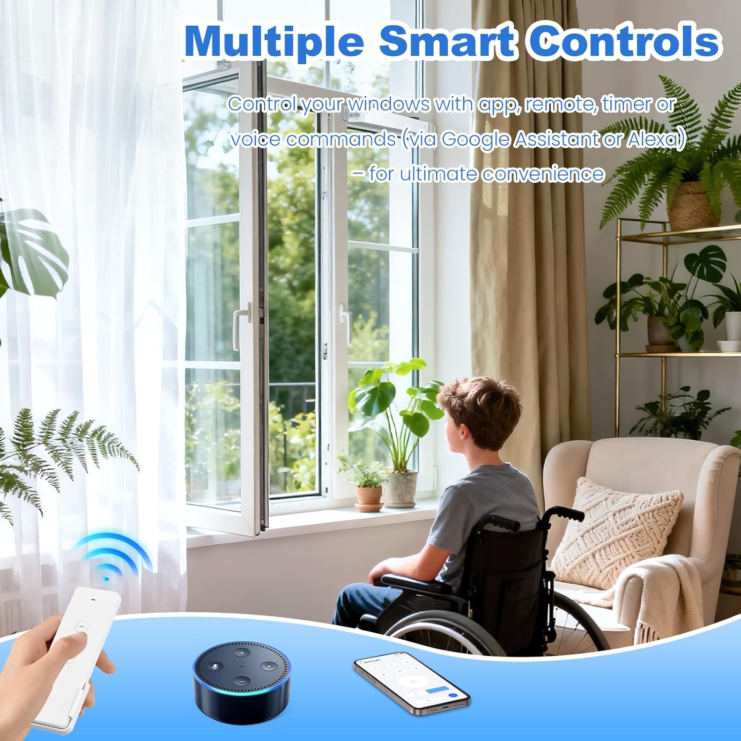 ZARISE Smart Automatic Window Opener, 90° Swing Electric Window Opener, Tuya WiFi App & Alexa Google Voice Control, DC24V Low Voltage Quiet Motor for Home Ventilation (White) 4 81B3KUNyDmL. AC SL1500
