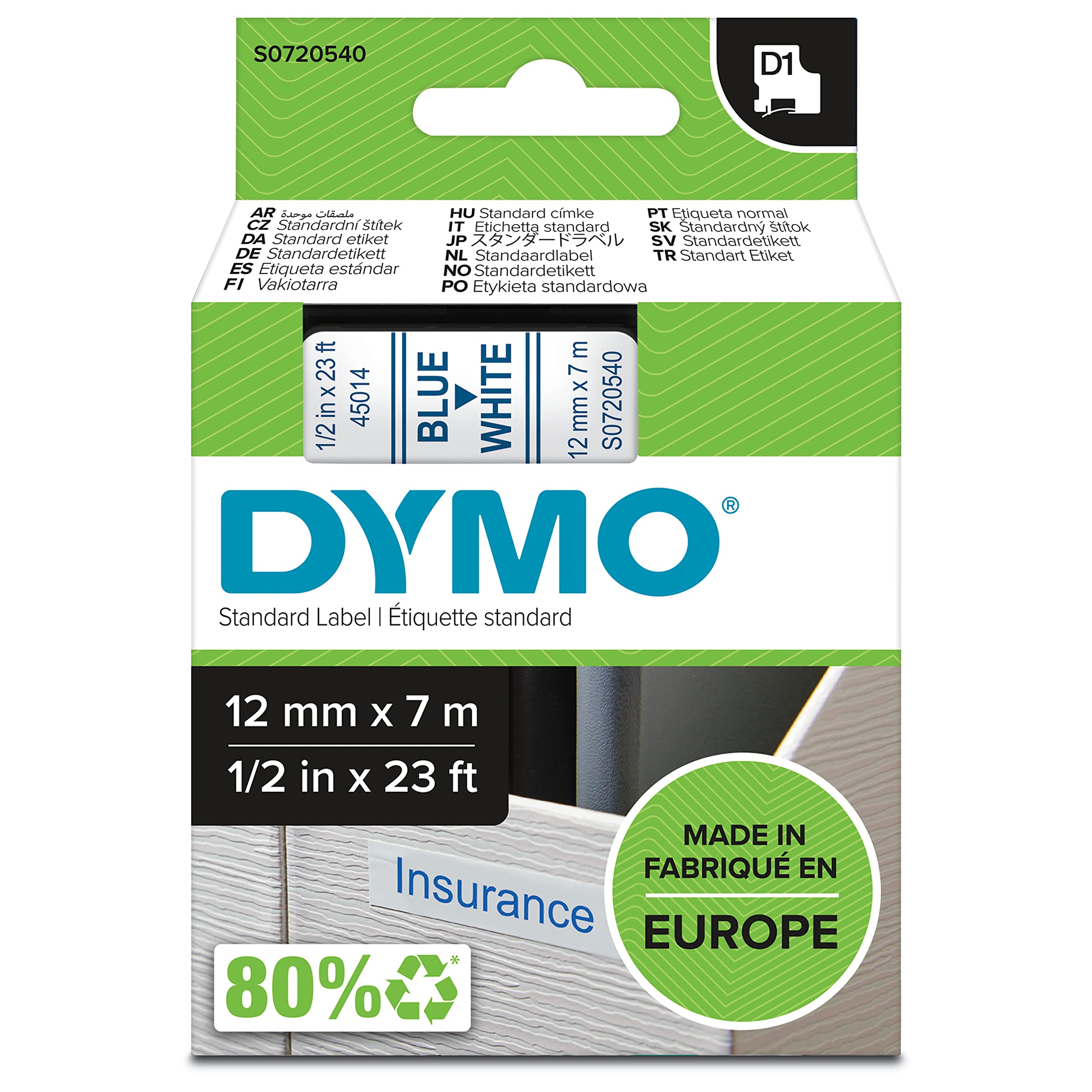 Dymo Blue/White S0720540 Label Tape Original