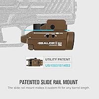Vista 8 de OLIGHT Baldr S 800 Lumens Compact Rail Mount Weaponlight with Green Beam and White LED Combo, Magnetic USB Rechargeable Tactical Flashlight with