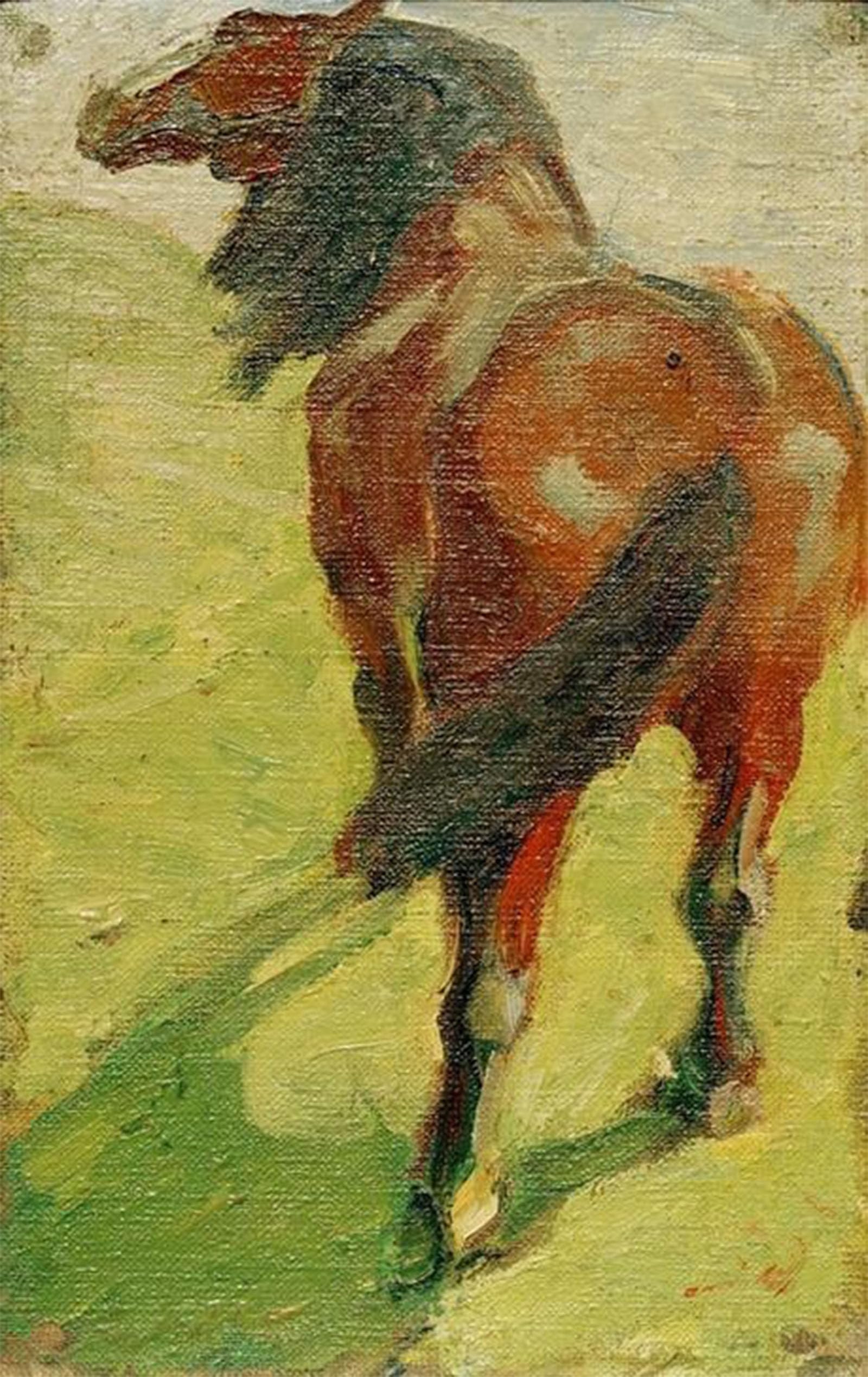 POSTERIIk Famous Modern Artwork Art Mural Study of a Horse by Marc Oil Paintings Pictures for Home Decor 60x90cm