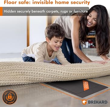 Floor mountable A4 documents fitting Safe with Key Lock - 13,5L Secure Storage - External size 18x42x26cm Home Safe with Key Lock - Floor mounted Heavy Duty Safety - Internal size 17x36x22cm