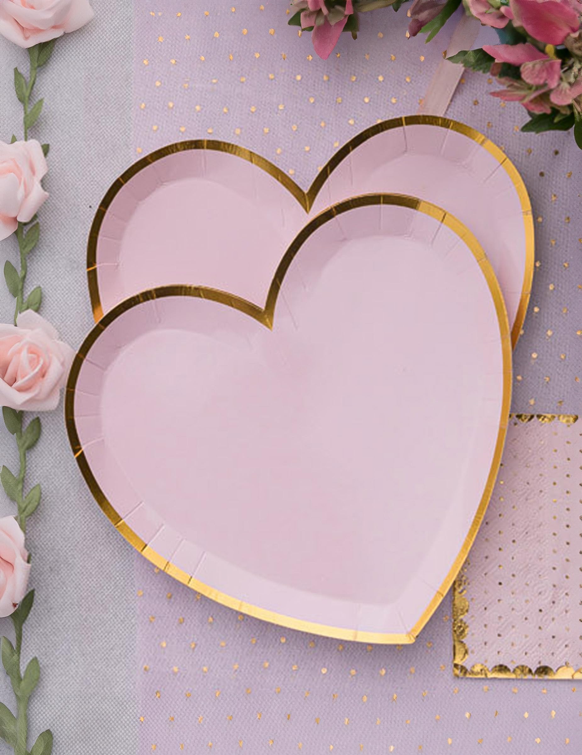 Pappteller Sterne – Rosa/pink Metallic, 23 Cm, 8 Stück, Sechseckig, Für Partys & Feiern