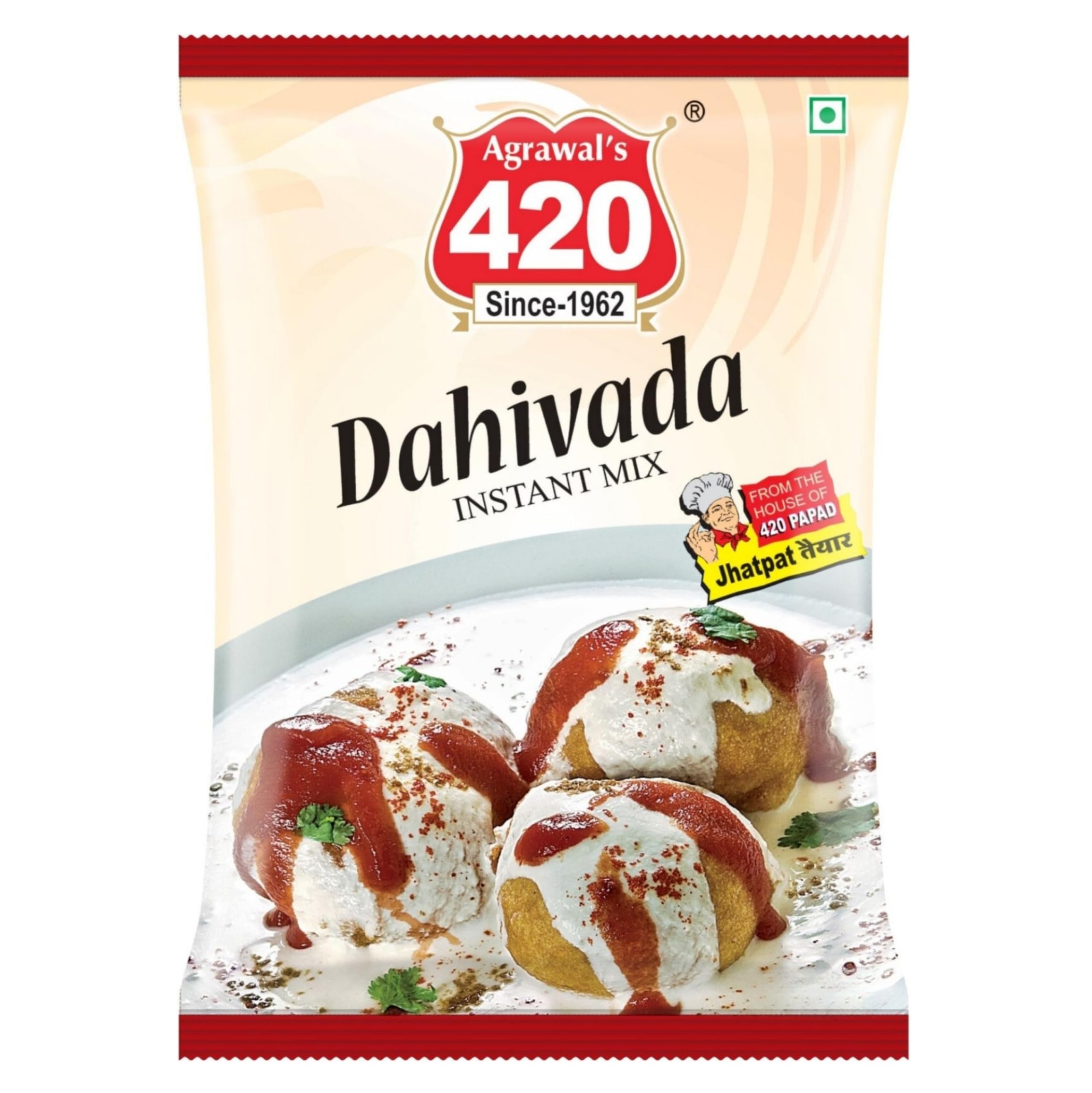 Agrawal's 420 Dahi Vada Mix | Authentic Instant Indian Snack | Easy to Prepare Crispy & Fluffy Vadas in Minutes | Pack of 1, 500g