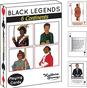 Kulture Games Playing Cards Black Legends - Legends Trivia Card Game for Family & Adult Game Night Inspirational Black History