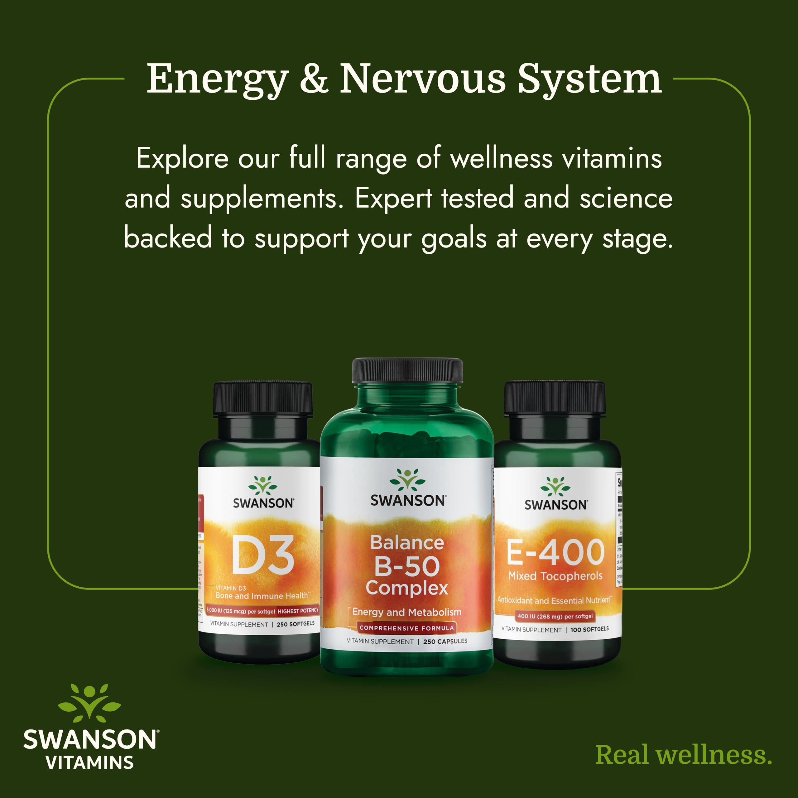 Swanson Balance B-50 High-Potency B Vitamin Complex, 250 Capsules — Amazon image 6