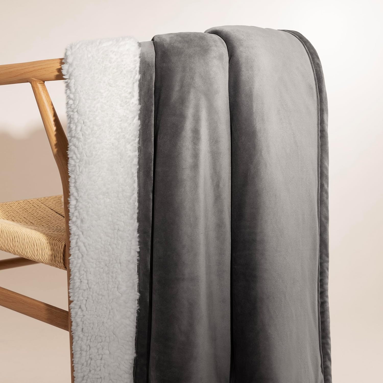 50-inch x 70-inch, Charcoal Grey UGG Bliss Throw Blanket Plush Soft Fleece Fluffy Blankets for Bed or Couch Oversized Warm Reversible Machine Washable Medium Weight Home Decor Giftable Throw, 50-inch x 70-inch, Charcoal Grey