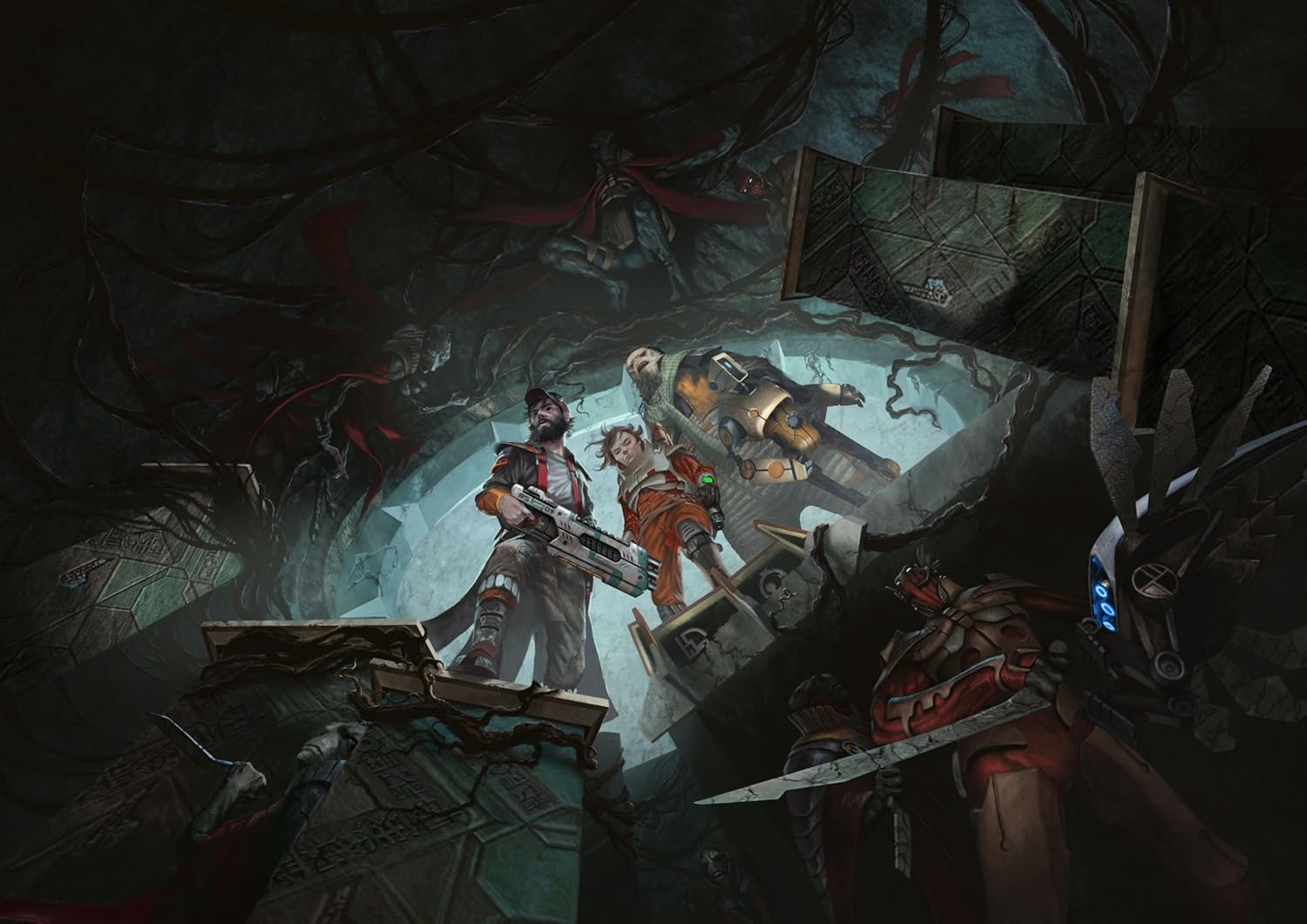 Battle Systems - Core Space First Born - Sci-Fi Miniatures Board Game - Cyberpunk 28mm Science Fiction Figures for 40K Wargame - Tabletop Modular 3D Gaming Terrain - (First Born Starter Set)